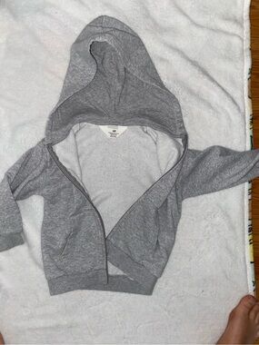 H & M Kids Gray Zip-Up Hooded Sweatshirt